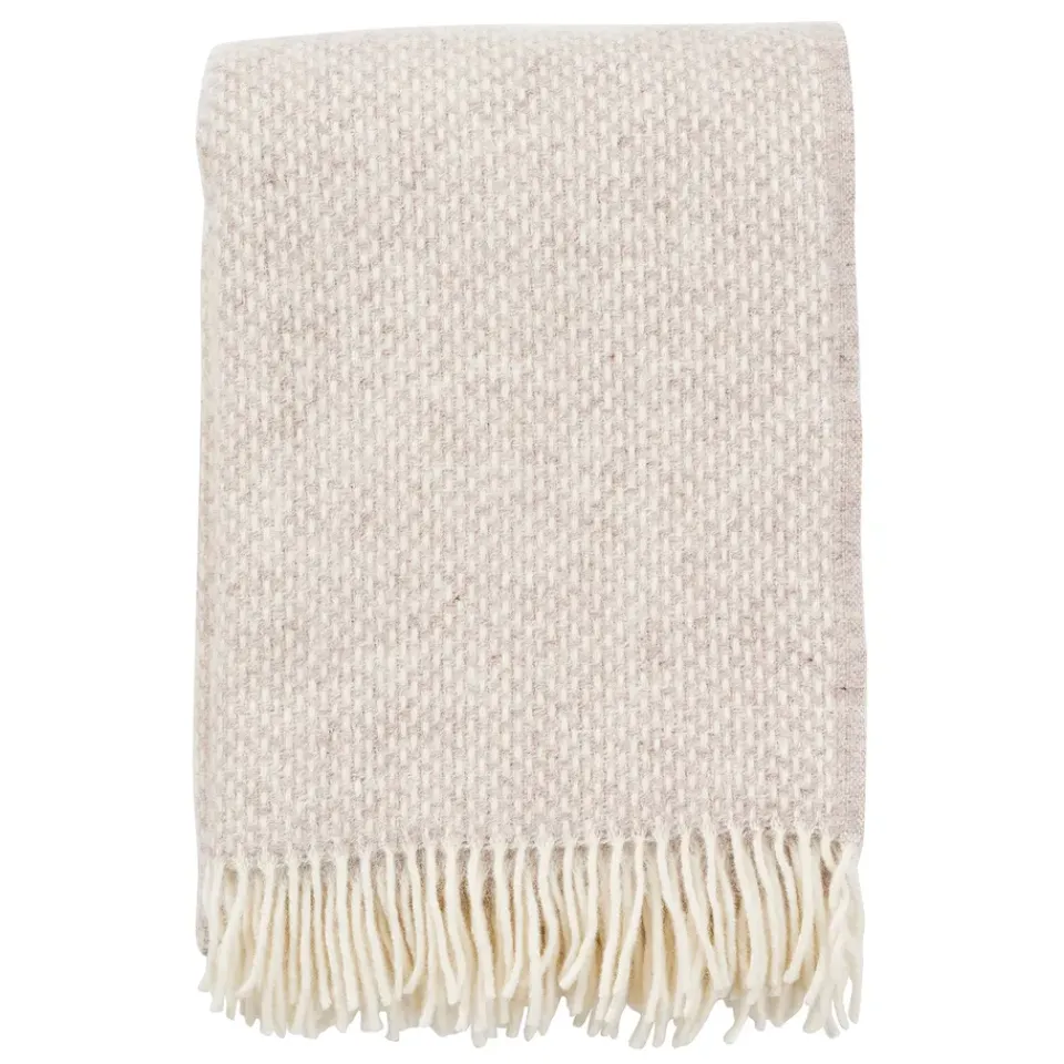Discount Klippan Yllefabrik Preppy throw, melange Beige