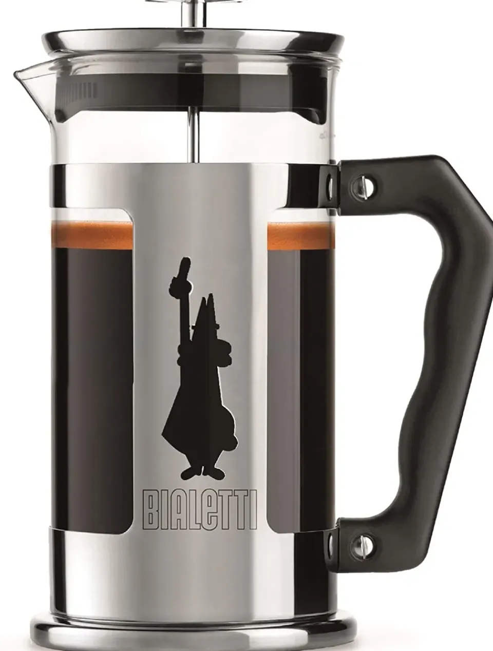 Hot Bialetti Preziosa coffee press 8 cups, Silver-black Silver-colouredBlack