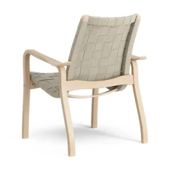 New Swedese Primo arm chair low laquered beech, Natural Beige