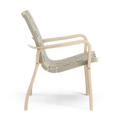 New Swedese Primo arm chair low laquered beech, Natural Beige