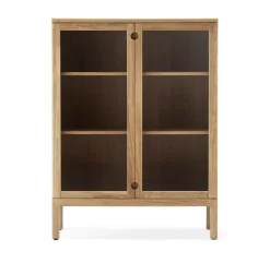 Display & Glass Cabinets|Display & Glass Cabinets^Stolab Prio cabinet high, Oak natural oil. glass door Beige