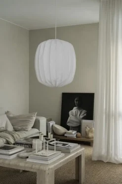 Lampshades^Watt & Veke Prisma lamp shade Ø45 cm linen, White