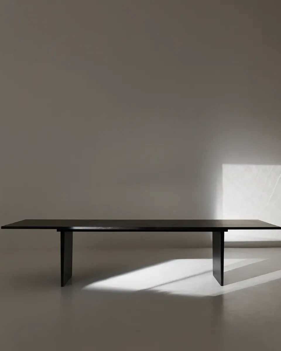 Dining Tables^GUBI Private dining room table 100x260 cm, Brown- stained oak Black