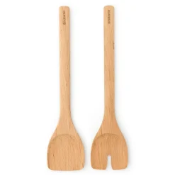 Salad Servers^Brabantia Profile salad cutlery, Beech wood Brown