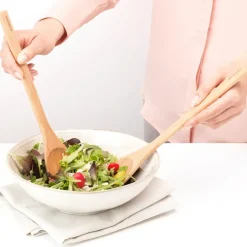 Salad Servers^Brabantia Profile salad cutlery, Beech wood Brown