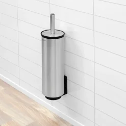 Clearance Brabantia Profile toilet brush with wall mounting, matte steel Silver-coloured