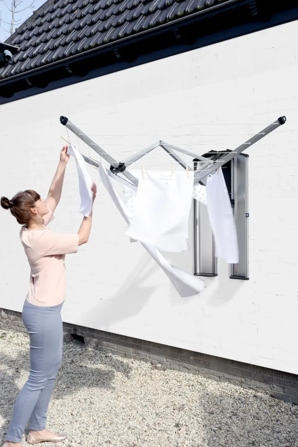 Brabantia Protective box/cover for WallFix clothesline, Brushed steel Silver-coloured