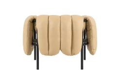 Discount Hem Puffy lounge chair, Sand leather-black grey BrownBlack