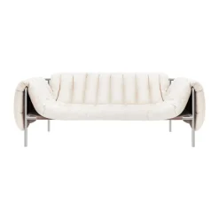 Hem Puffy 2,5-seater sofa 205 cm, Natural-stainless steel WhiteSilver-coloured