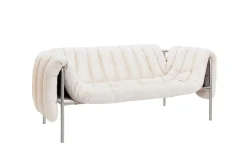 Hem Puffy 2,5-seater sofa 205 cm, Natural-stainless steel WhiteSilver-coloured