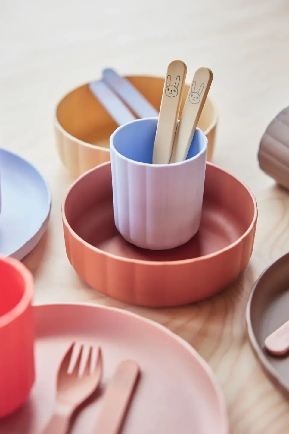 Hot OYOY Pullo children's cutlery set, Caramel Pink