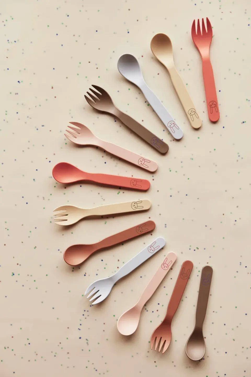Hot OYOY Pullo children's cutlery set, Caramel Pink