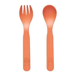 Best OYOY Pullo children's cutlery set, Apricot Orange