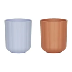 Children's Mugs|Plastic Cups^OYOY Pullo cup 2-pack, Caramel-ice blue PinkBlue