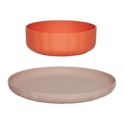 Sale OYOY Pullo plate & bowl 2 pieces, Rose-apricot PinkOrange