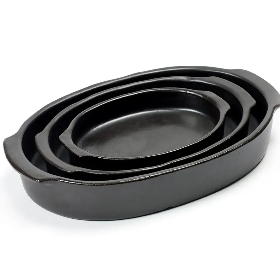 Sale Serax Pure oval oven form M, Black