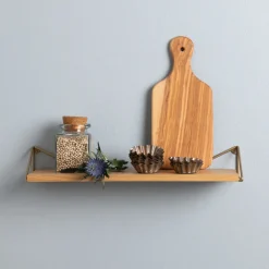 Shelves & Shelving Systems|Shelves & Shelving Systems^Maze Pythagoras XS shelf, oak, brass Brown