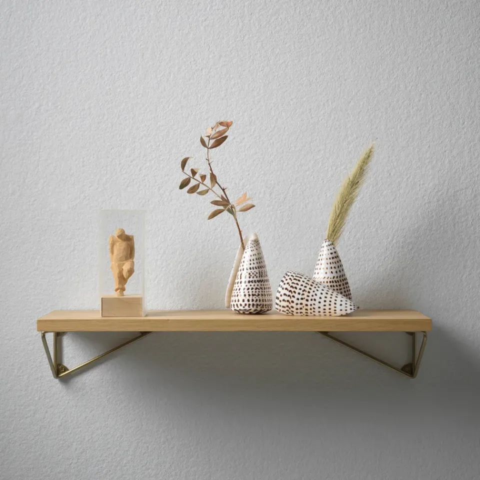 Shelves & Shelving Systems|Shelves & Shelving Systems^Maze Pythagoras XS shelf, oak, brass Brown