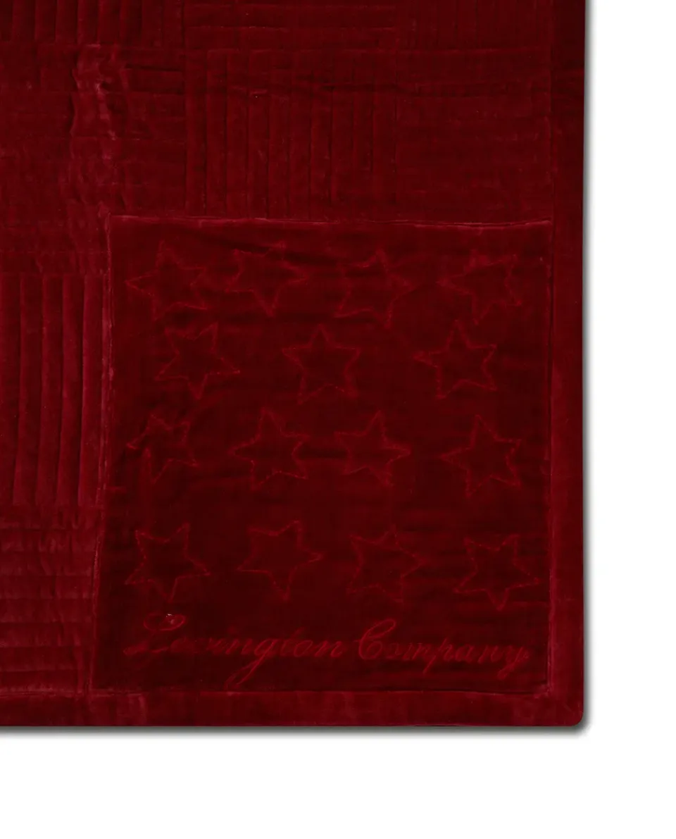 Lexington Quilted Cotton Velvet Star throw 160x240 cm, Red