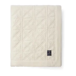 Outlet Lexington Quilted organic cotton velvet bedspread 260x240 cm, White