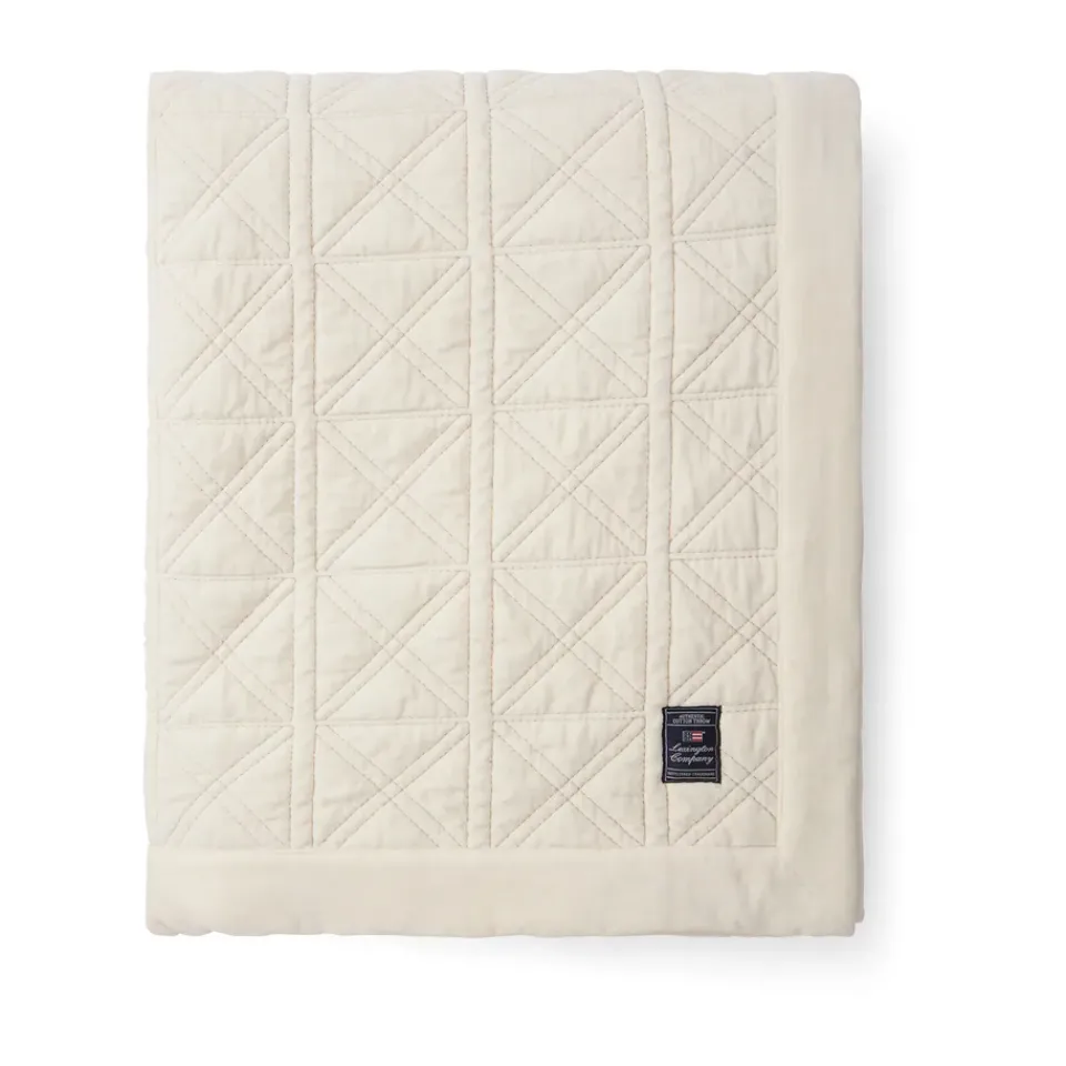 Outlet Lexington Quilted organic cotton velvet bedspread 260x240 cm, White