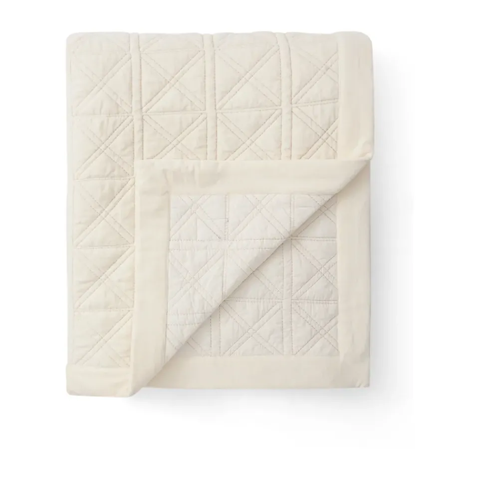 Outlet Lexington Quilted organic cotton velvet bedspread 260x240 cm, White