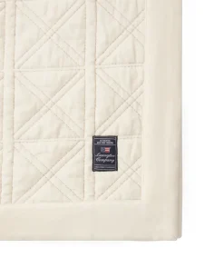 Outlet Lexington Quilted organic cotton velvet bedspread 260x240 cm, White