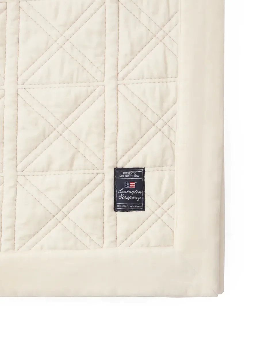 Outlet Lexington Quilted organic cotton velvet bedspread 260x240 cm, White