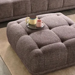 Discount HAY Quilton ottoman, Leather Sense Black
