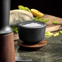 Salt & Pepper Grinders|Salt & Pepper Shakers^Rosendahl Rå salt cellar with lid 15 cl, Black