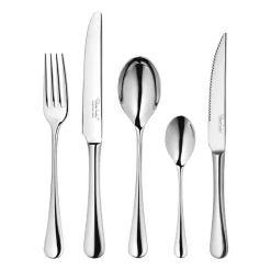 Discount Robert Welch Radford cutlery mirror, 24 pieces + 6 grill knives Silver-coloured
