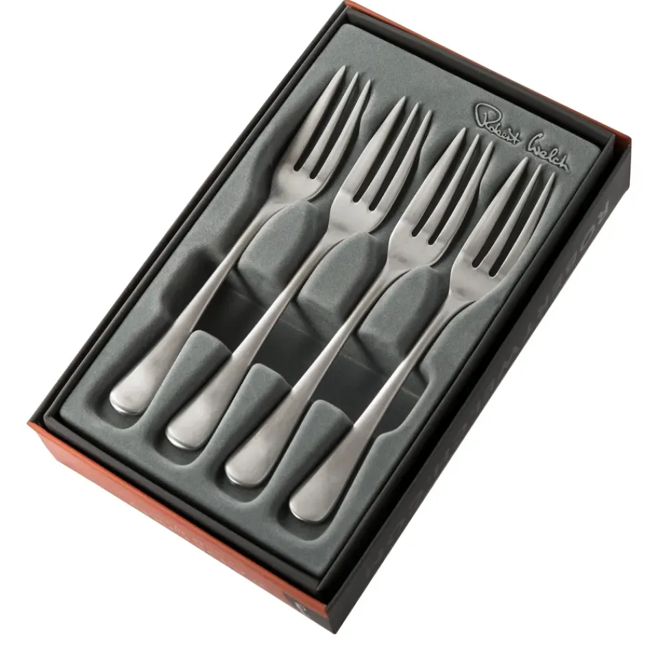 Dessert Cutlery^Robert Welch Radford dessert fork matte 4 pieces, Stainless steel Silver-coloured
