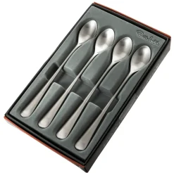 Robert Welch Radford latté spoon matte 4 pieces, Stainless steel Silver-coloured