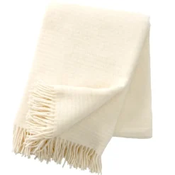 Sale Klippan Yllefabrik Ralph wool throw, ivory White
