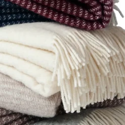 Sale Klippan Yllefabrik Ralph wool throw, ivory White