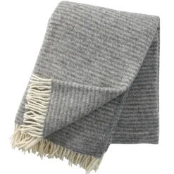 Outlet Klippan Yllefabrik Ralph wool throw, Light Grey