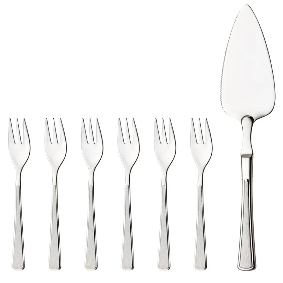 Outlet Hardanger Bestikk Ramona cake set 7 pcs, stainless steel Silver-coloured