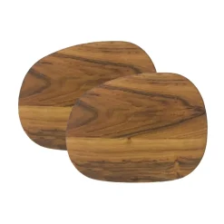 Aida Raw butter dish 14x19 cm 2-pack teak, Brown