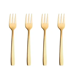 Sale Aida Raw cake fork 4 pieces, gold Gold-coloured