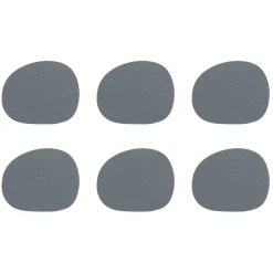 Coasters^Aida Raw coaster leather 6-pack, buffalo Grey
