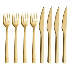 Discount Aida Raw grill cutlery 8 pieces, Gold Gold-coloured