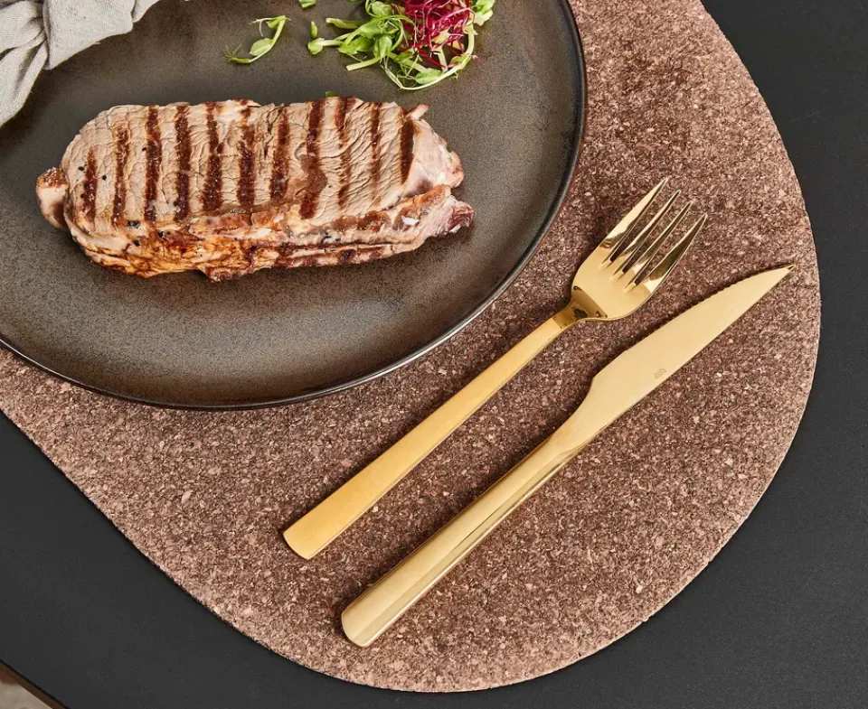 Discount Aida Raw grill cutlery 8 pieces, Gold Gold-coloured