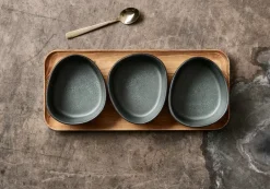 Sale Aida Raw Organic bowl set with wooden tray, Northern Green