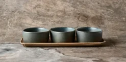 Sale Aida Raw Organic bowl set with wooden tray, Northern Green