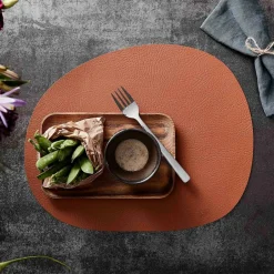 Outlet Aida Raw placemat leather, Cinnamon buffalo Brown
