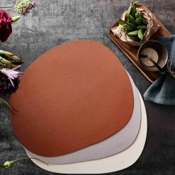 Outlet Aida Raw placemat leather, Cinnamon buffalo Brown