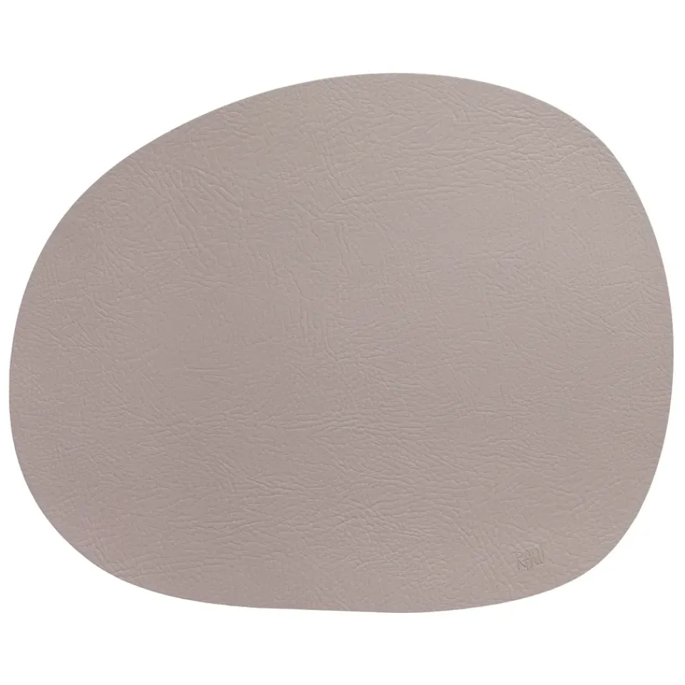 Best Aida Raw placemat leather, Dusty rose buffalo Grey