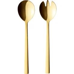 Salad Servers^Aida Raw salad cutlery 2 pieces, gold Gold-coloured