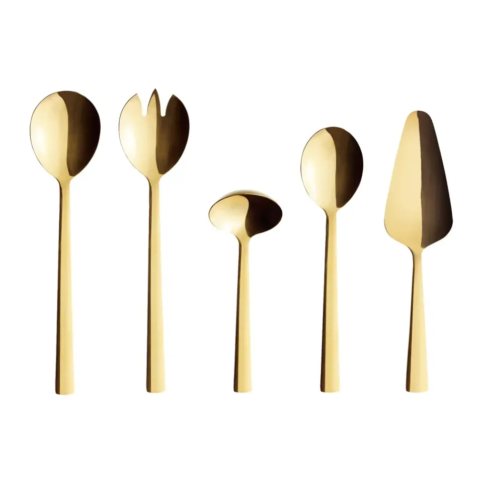 Clearance Aida Raw servering cutlery 5 pieces, Gold (shiny) Gold-coloured