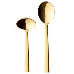 New Aida Raw serving spoon 2 pieces, gold Gold-coloured